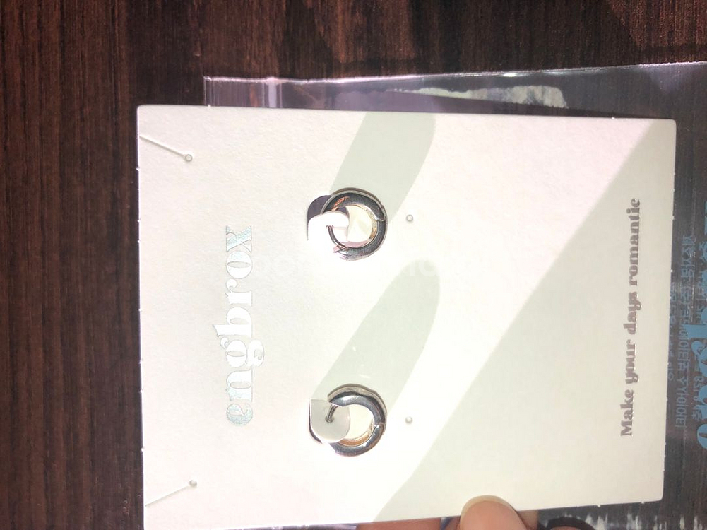 앵브록스 925실버 큐빅원터치귀걸이--2