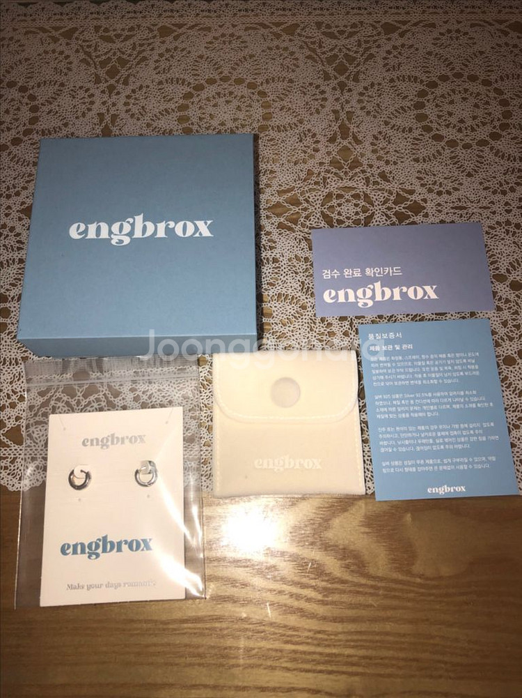 앵브록스 925실버 큐빅원터치귀걸이--0