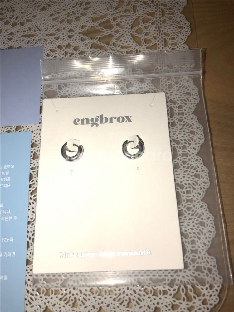 앵브록스 925실버 큐빅원터치귀걸이--7