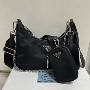 (풀박스) 프라다 테수토 리나일론 호보백 (체인+크로스