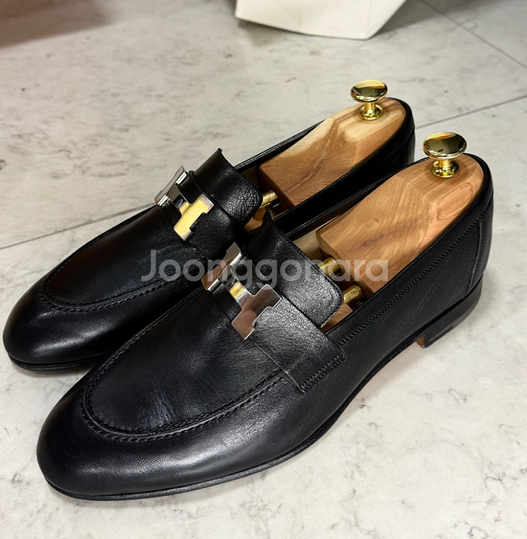 에르메스 파리로퍼 블랙 은장 39반 사이즈--2