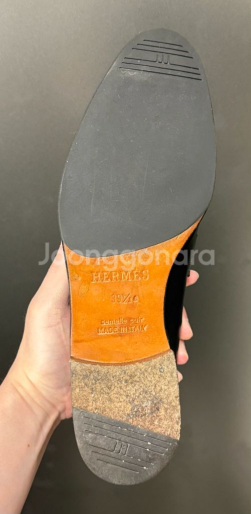 에르메스 파리로퍼 블랙 은장 39반 사이즈--4