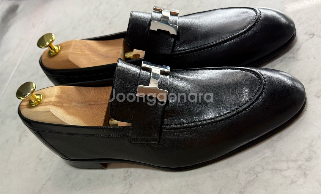 에르메스 파리로퍼 블랙 은장 39반 사이즈--3