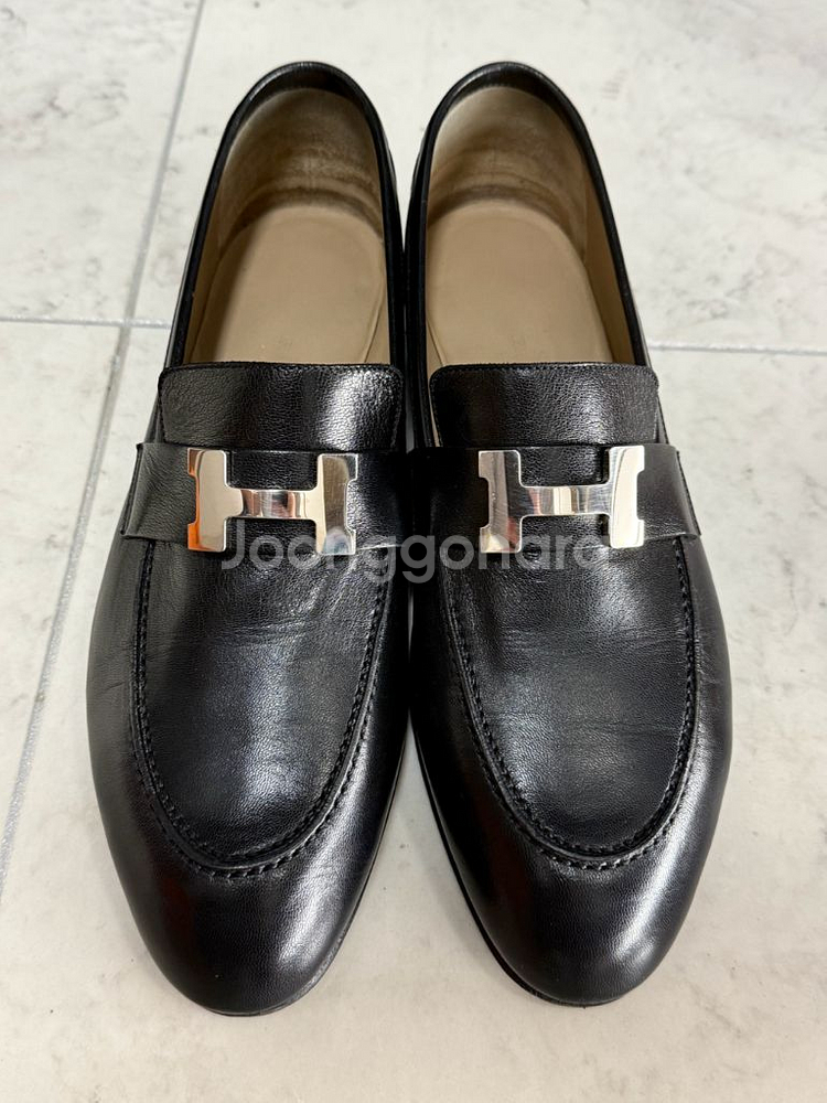 에르메스 파리로퍼 블랙 은장 39반 사이즈--8