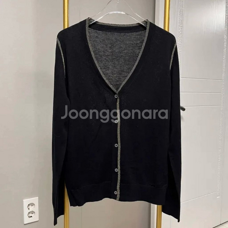 쿠넬 비즈 라인 펄 브이넥 가디건--4