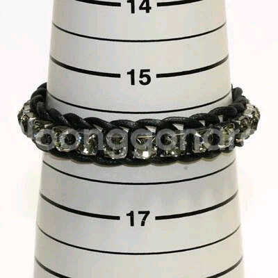 스와로브스키 팔찌 가죽 크리스탈 길이 17.5cm 가죽--4