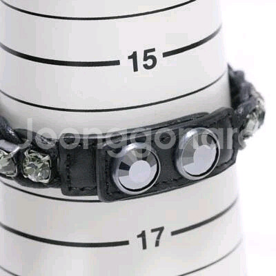 스와로브스키 팔찌 가죽 크리스탈 길이 17.5cm 가죽--3