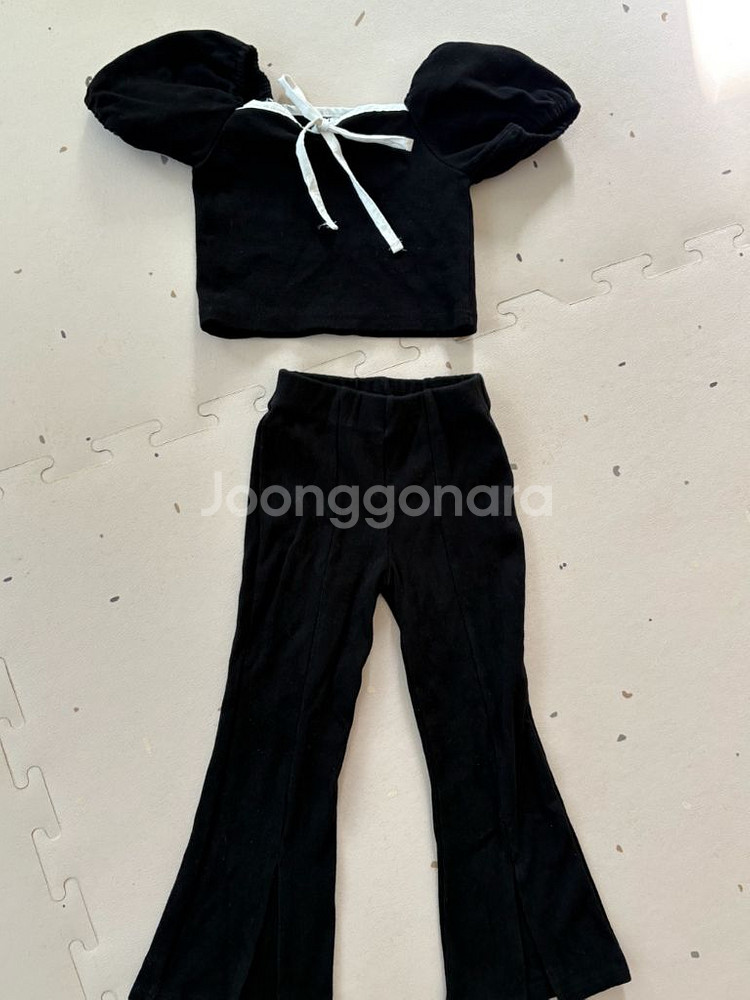 포크칩스 크롭 상의+부츠컷 셋업세트--2