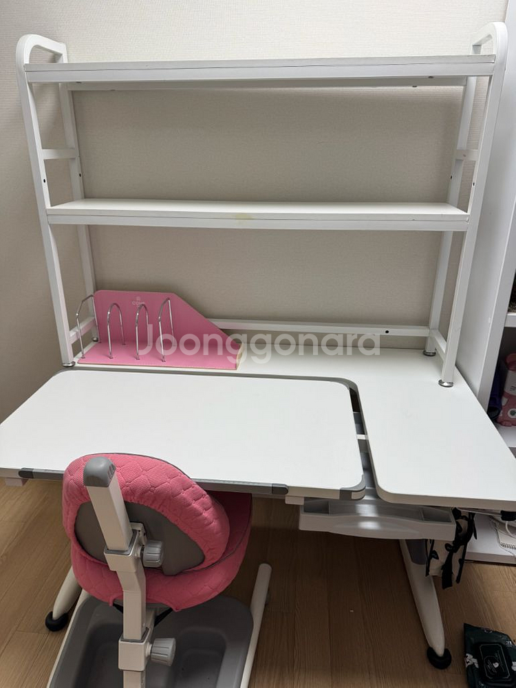 컴프프로1200 책상 의자 세트+가죽책꽂이+추가책꽂이--4