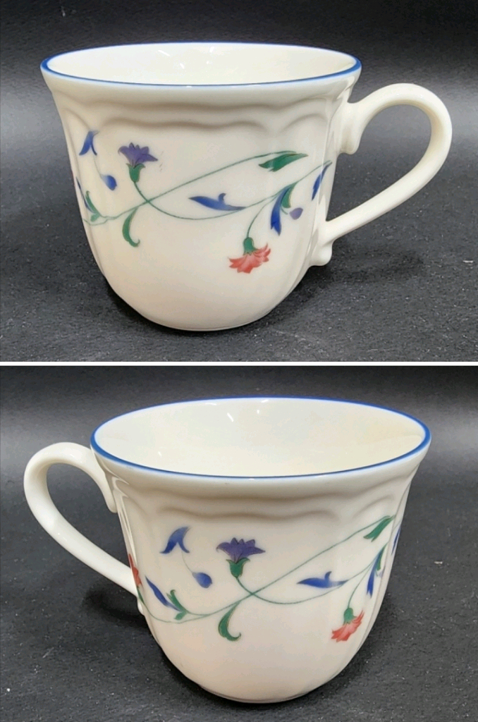 [2조가격]행남사 빈티지 블루림 카네이션 커피잔겸 찻잔--3