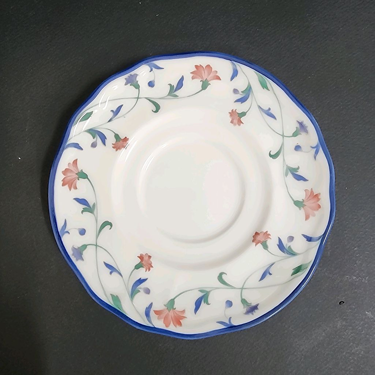 [2조가격]행남사 빈티지 블루림 카네이션 커피잔겸 찻잔--4