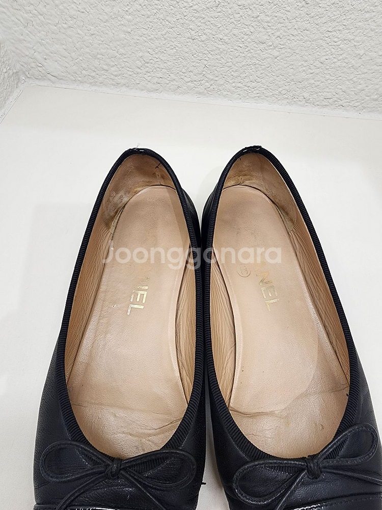 샤넬 G02819 발레리나 플랫슈즈 35.5 블랙--5