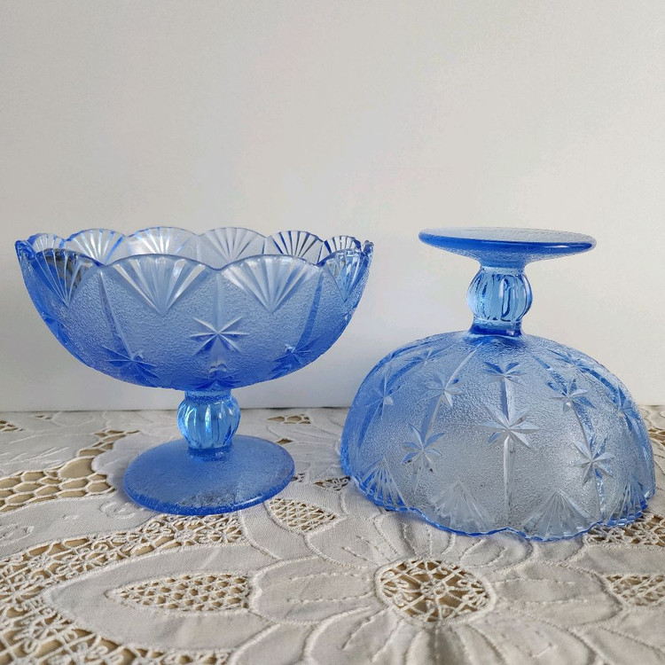 [2개가격]빈티지 디저트 고블렛잔 유리컵/ 빙설그릇 요거트볼--1