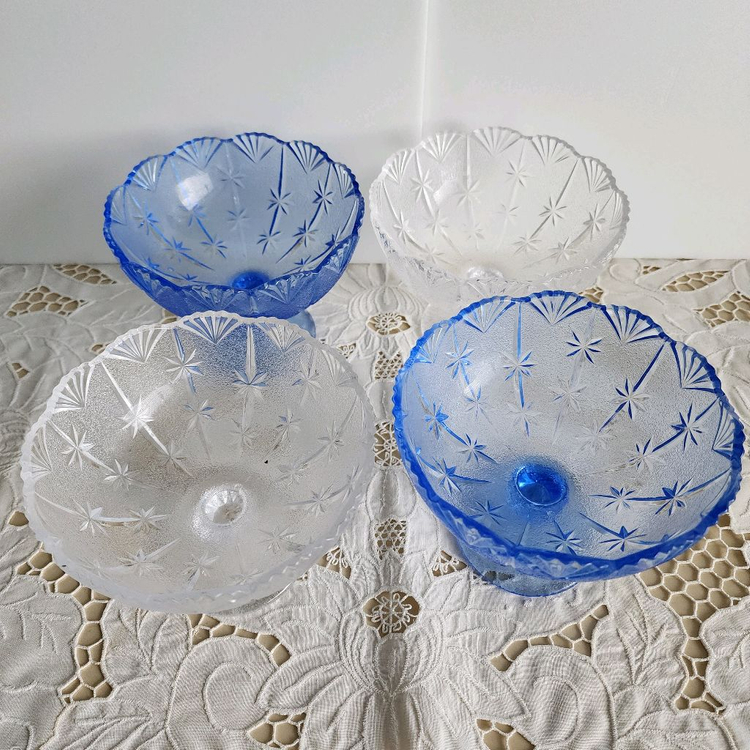 [2개가격]빈티지 디저트 고블렛잔 유리컵/ 빙설그릇 요거트볼--7