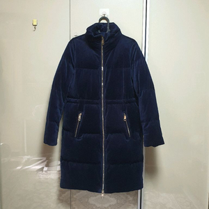 타미힐피거 하이넥 벨벳 다운 롱패딩(xs)
