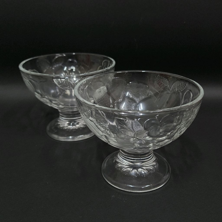 [2개가격]파카글라스 고블렛 과일 양각 아이스크림 빙수 디저트 볼--2