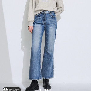 한섬 타임 워스드 부츠컷 데님팬츠