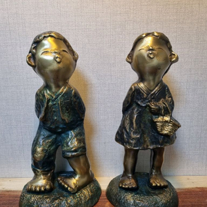 [동 브론즈 작품] 철수와 영희 - 높이 34cm