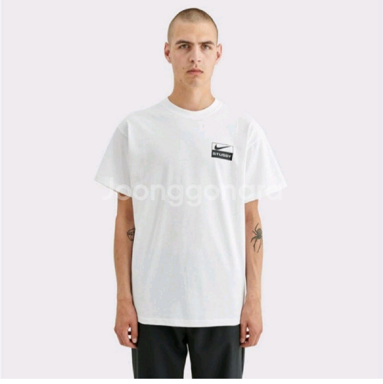 나이키 x 스투시 SS BR 스피리돈 티셔츠(S)화이트--1