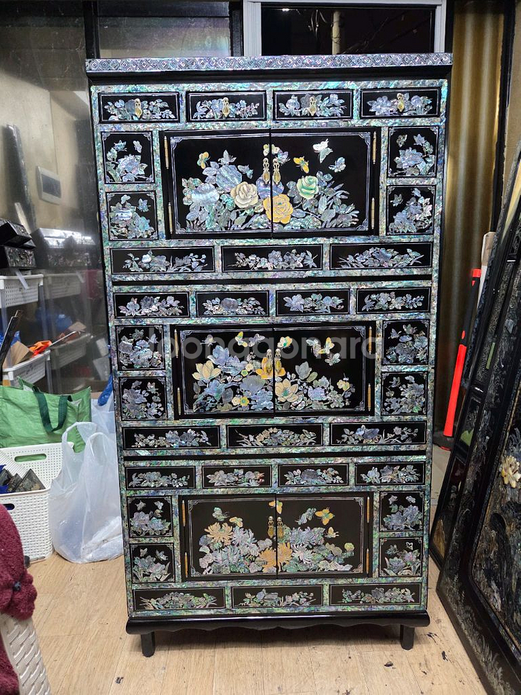 나전칠기 작은서랍장--0