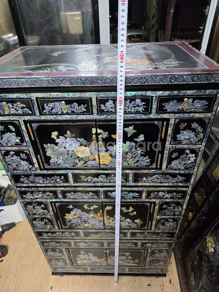 나전칠기 작은서랍장--2