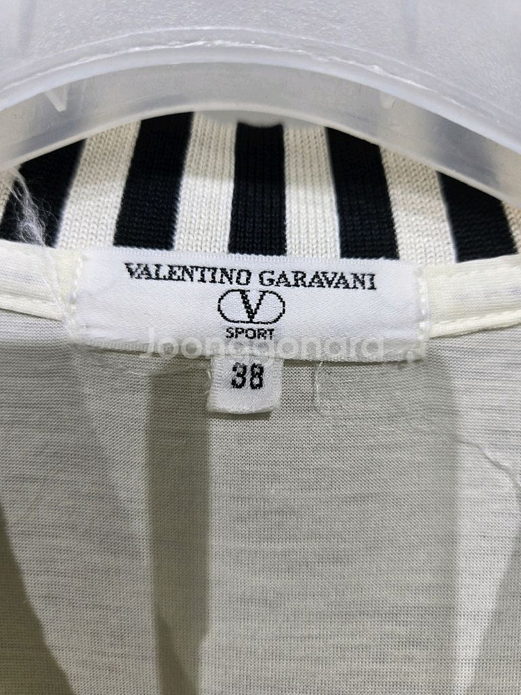 발렌티노 아이보리 긴팔 카라 티셔츠--4