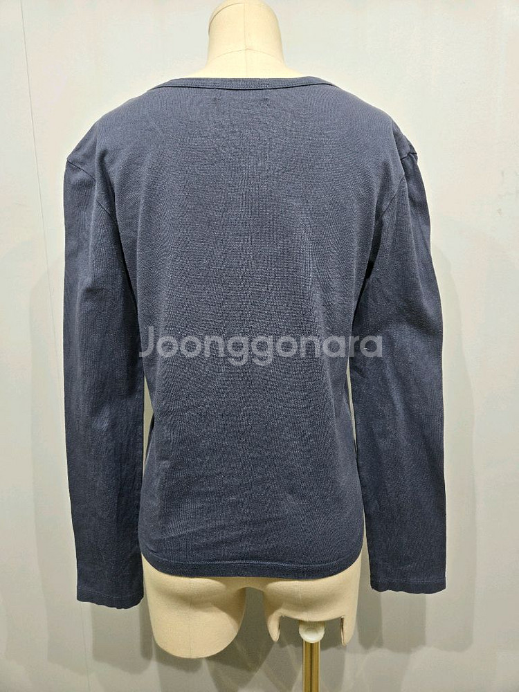 요지 야마모토 네이비 롱슬리브 티셔츠--1