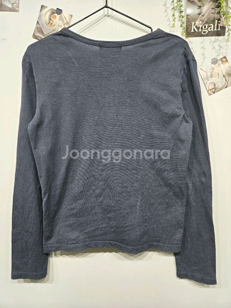 요지 야마모토 네이비 롱슬리브 티셔츠--3