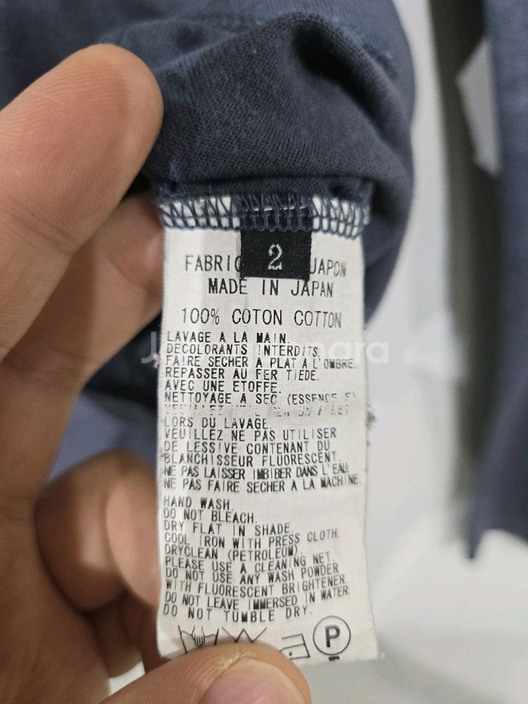 요지 야마모토 네이비 롱슬리브 티셔츠--5