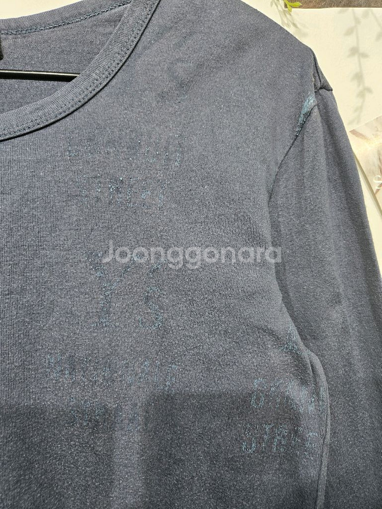 요지 야마모토 네이비 롱슬리브 티셔츠--6