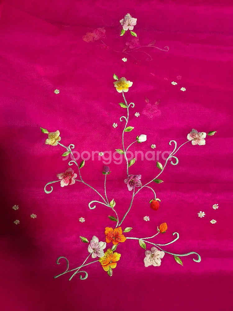 폭55 실크 미싱자수 한복감--4