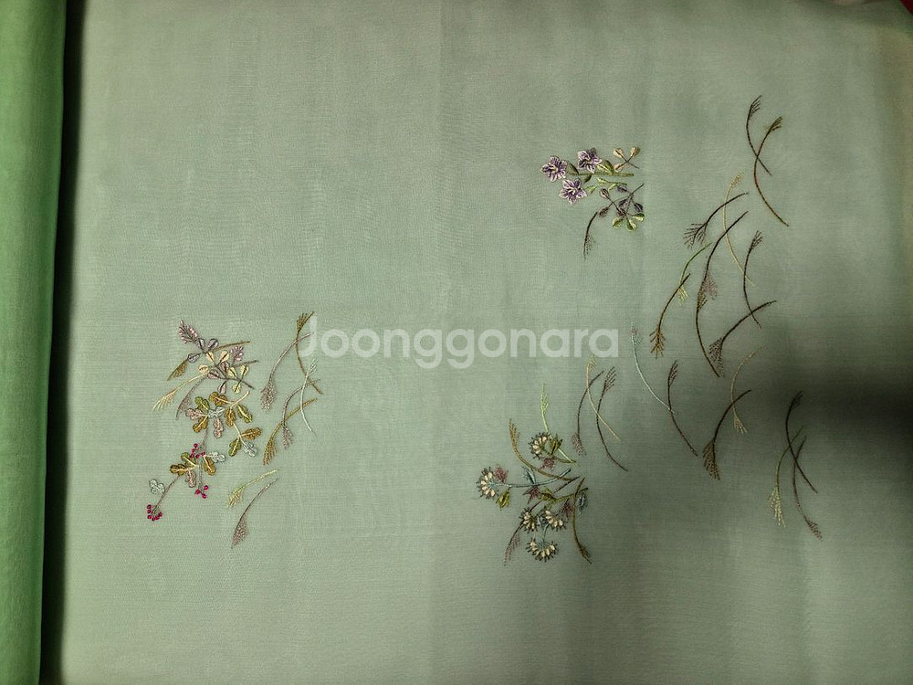 폭55 실크 미싱자수 한복감--0