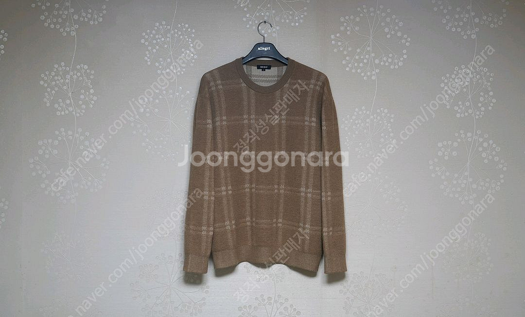 DKNY 울 100% 체크 니트--0