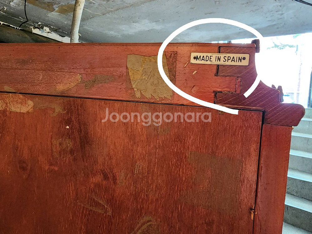 스페인 엔틱 명화 까메오 장식장--5