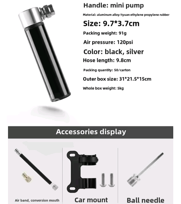 최저가[빠른배송] 공기주입기 공기펌프 자전거미니펌프--4