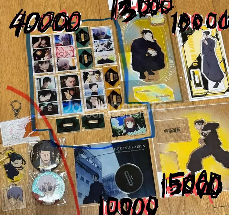 주술회전 굿즈 아크릴 캔뱃지 키홀더 스탠드 게토 고죠--0