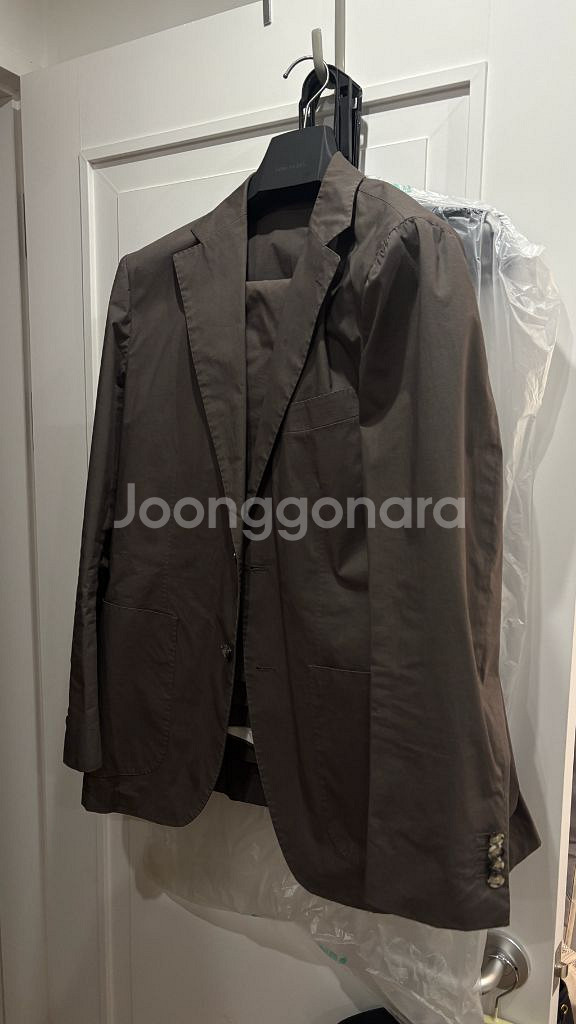 Suitsupply 브라운 코튼 수트--1