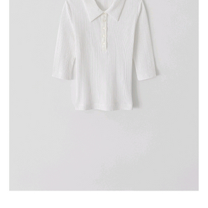 타낫 리브 칼라 V 티셔츠 새상품 택0