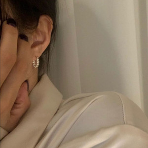 (새상품)전체 실버 하트 원터치 링귀걸이