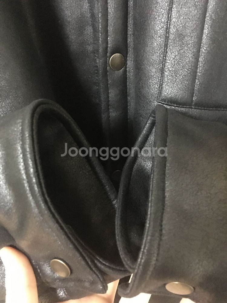 자라 더블 페이스드 오버셔츠 블랙 판매합니다--4