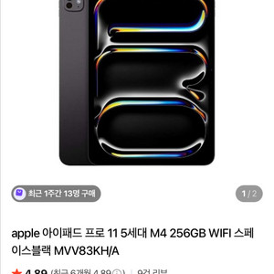 아이패드 프로11 5세대 m4 256gb