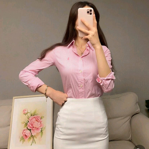 폴로 랄프로렌 스트라이프 여성셔츠 핑크