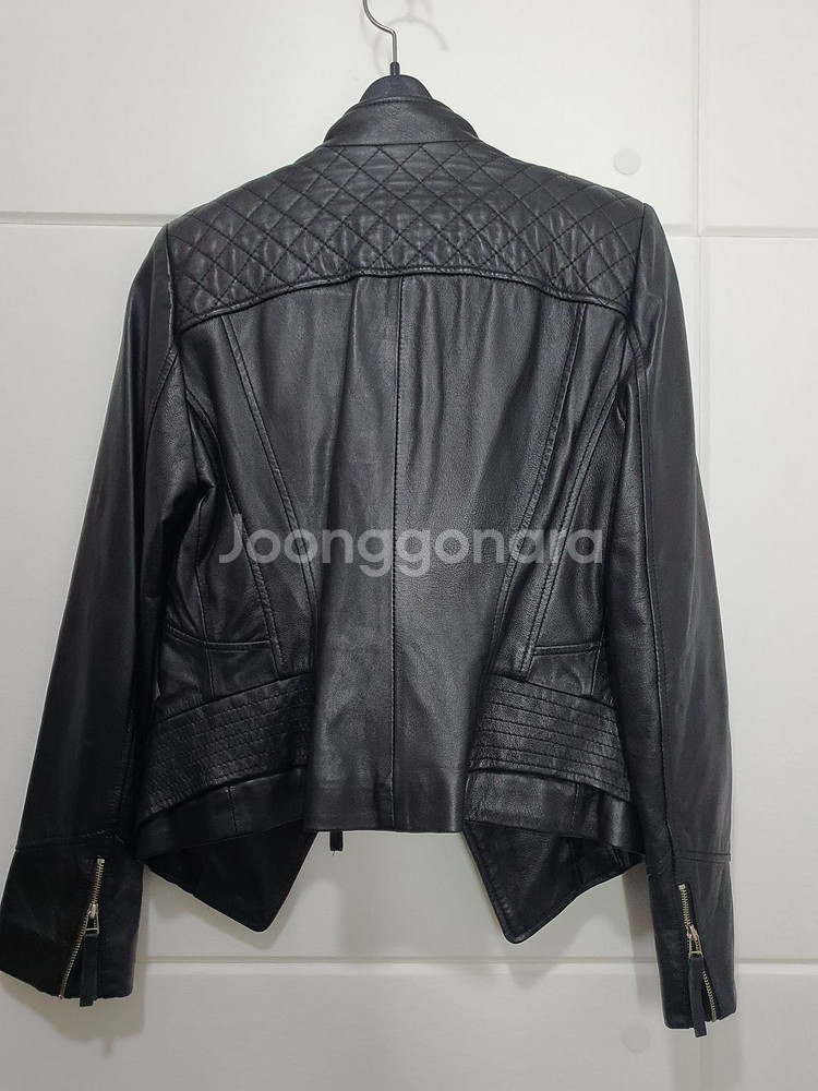 로보 ROBO 블랙 가죽 라이더 자켓 사이즈 55--5