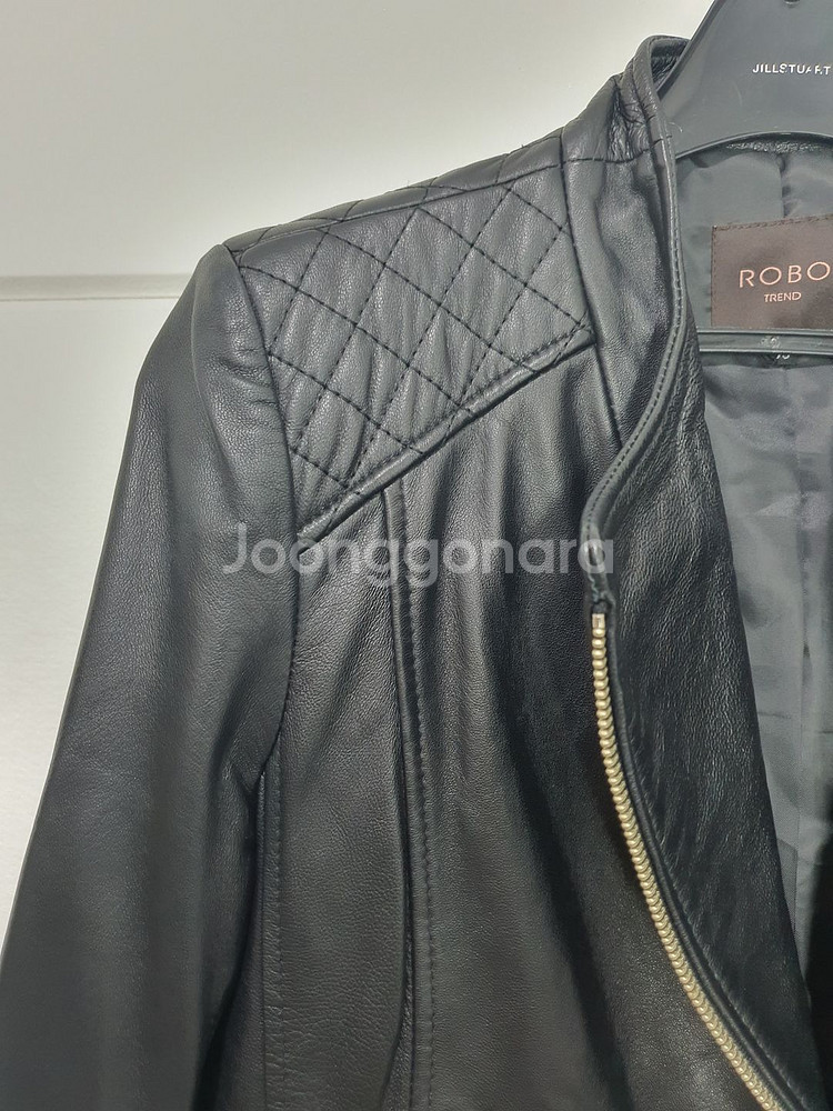 로보 ROBO 블랙 가죽 라이더 자켓 사이즈 55--2