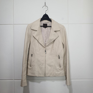 로보 ROBO 아이보리 카라 가죽 자켓 사이즈 66