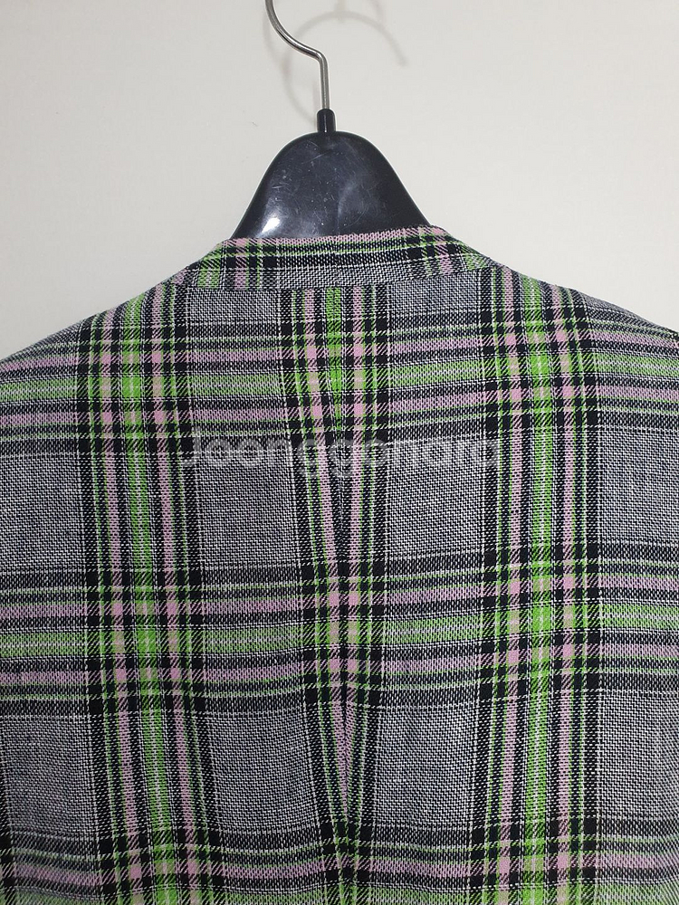 GGPX 노카라 린넨 체크 자켓 사이즈 S--6