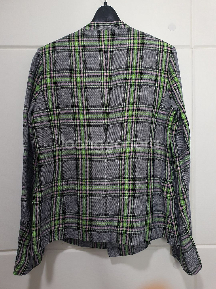 GGPX 노카라 린넨 체크 자켓 사이즈 S--5
