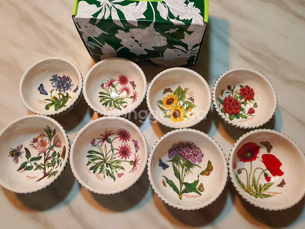 백화점정품 새것)영국 포트메리온 구형밥4국그릇4일괄무배--1