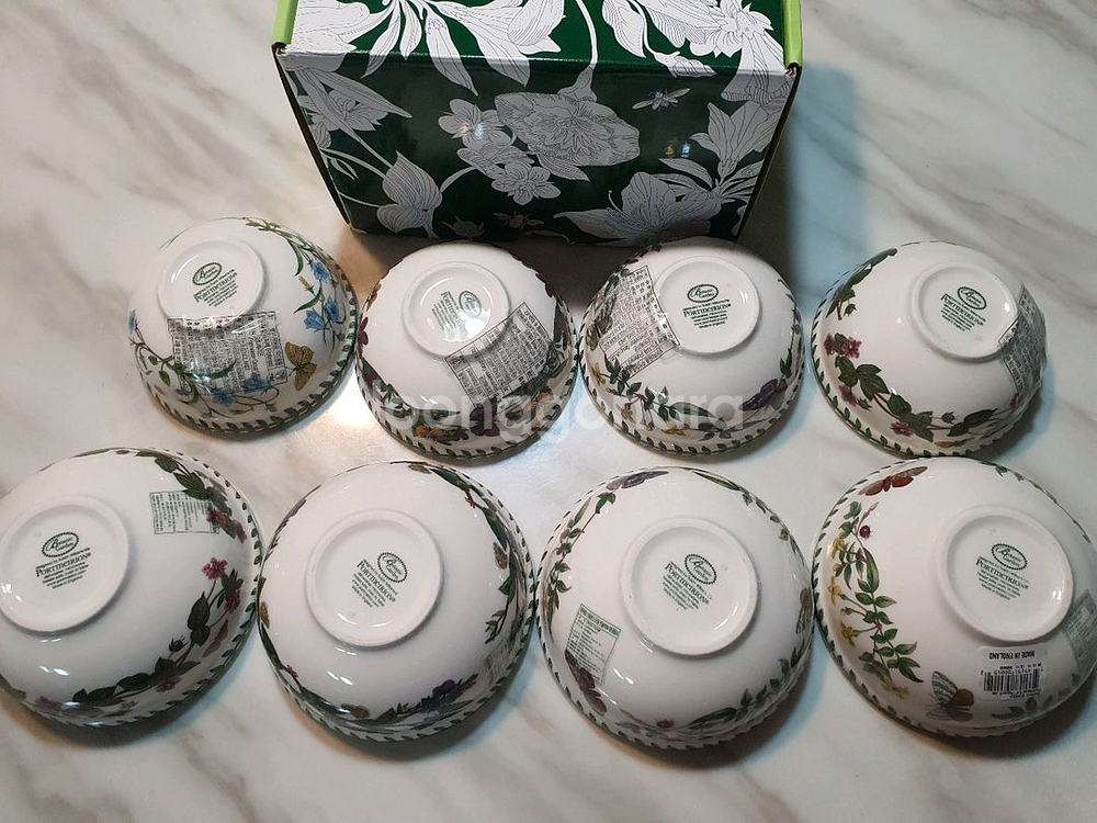 백화점정품 새것)영국 포트메리온 구형밥4국그릇4일괄무배--2