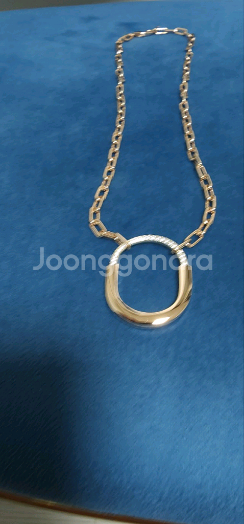 18k 로즈골드 색상 락 목걸이--1